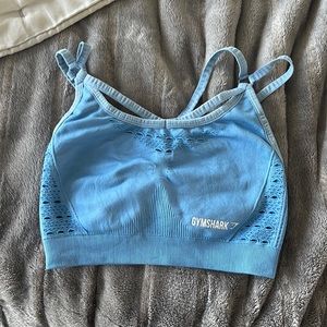 GYMSHARK Energy+ XS Women Sport Bra Malibu Blue‎ Seamless Breathable Dry Fit